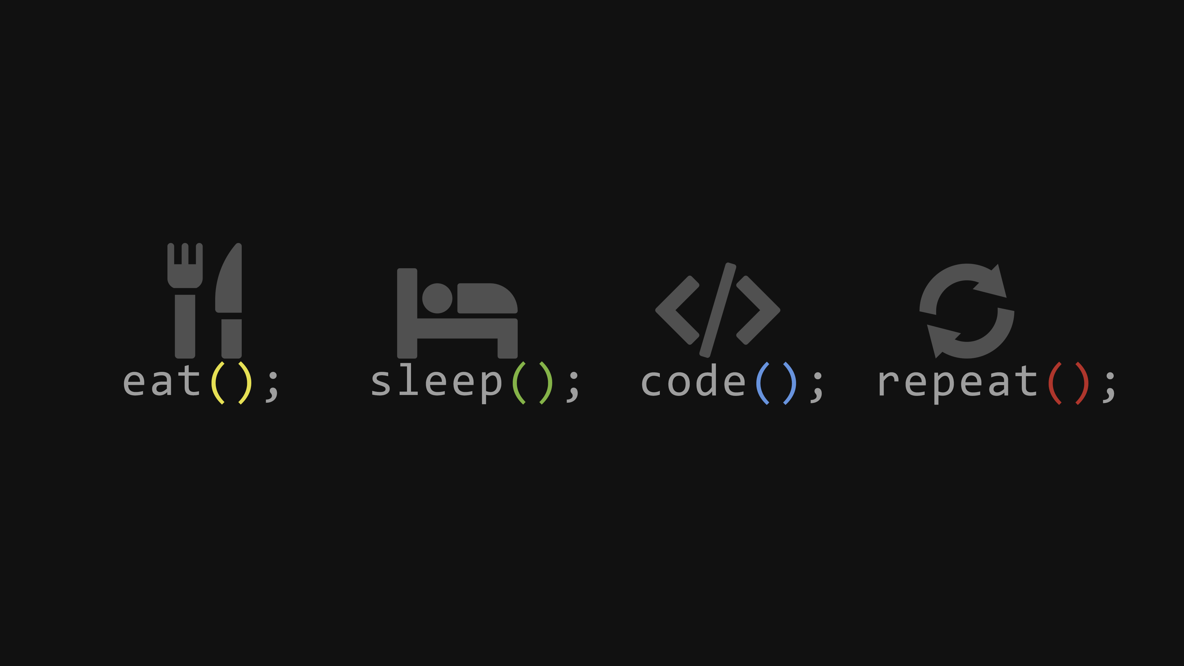 eat(); sleep(); code(); repeat();
